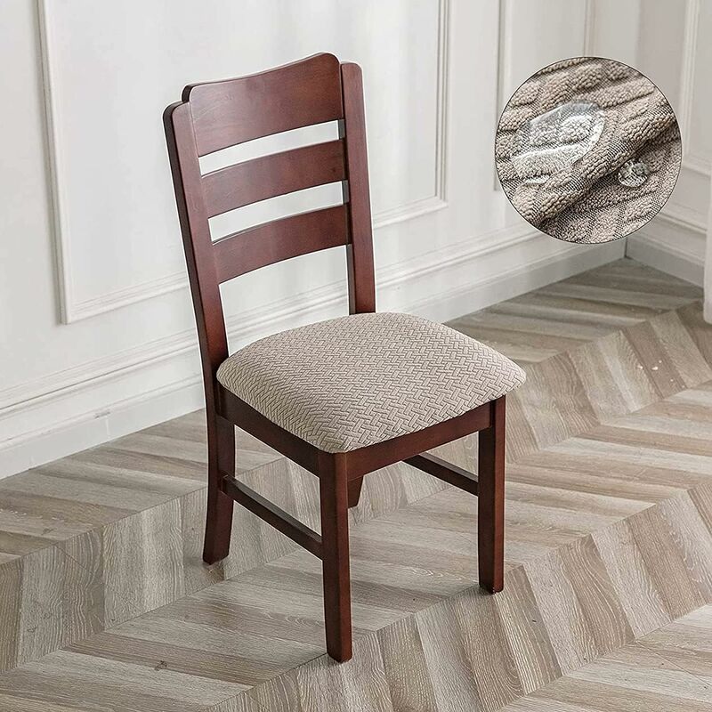 Chair Cover 2/4 Pieces Chair Cushion Cover Waterproof Chair Seat Cover Removable Washable Jacquard Elastic Chair Seat - Image 3