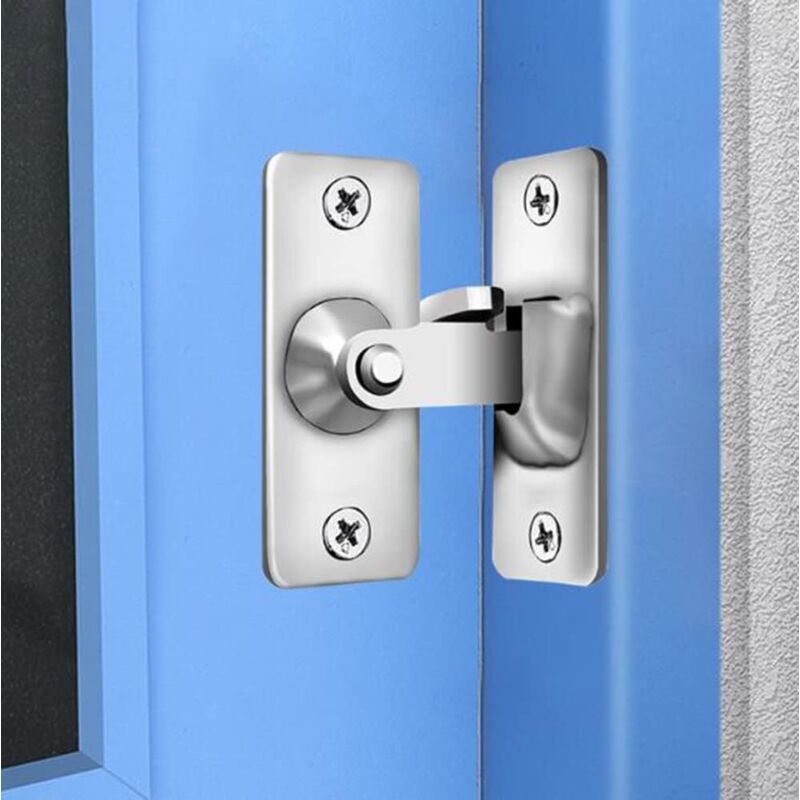 90 Degree Right Angle Stainless Steel Door Lock, Used For Wooden Fences, Doors And Windows, Sliding Doors (Silver) - Image 3