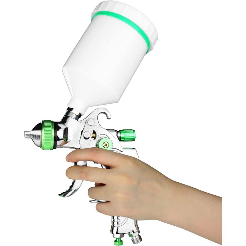 Hvlp Professional Paint Spray Gun 600Cc With 3 Nozzles 1.4Mm 1.7Mm 2.0Mm, Hvlp Gravity Feed Air Spray Gun Car Furniture - Image 4
