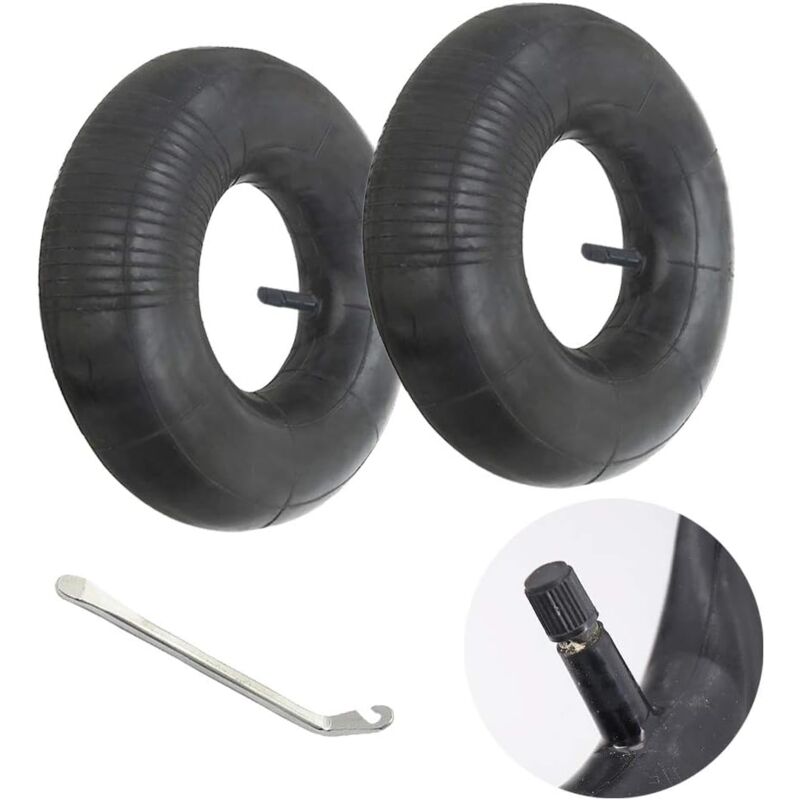 2 Pieces 3.50/4.00-6 Inner Tube Tire Wheel 3.50/4.00-6 Innertube Wheelbarrow Rubber Valve 6 - Image 1