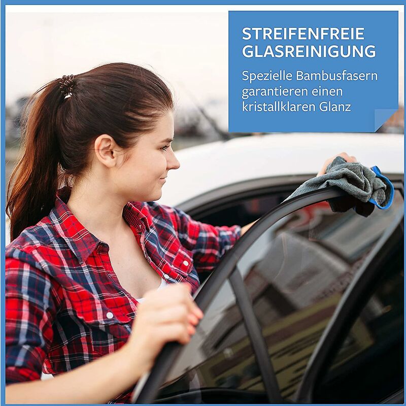 4X Professional Microfiber Glass Cloths 400Gsm - Streak-Free Cleaning Of Windows, Glasses - Extremely Absorbent, - Image 2