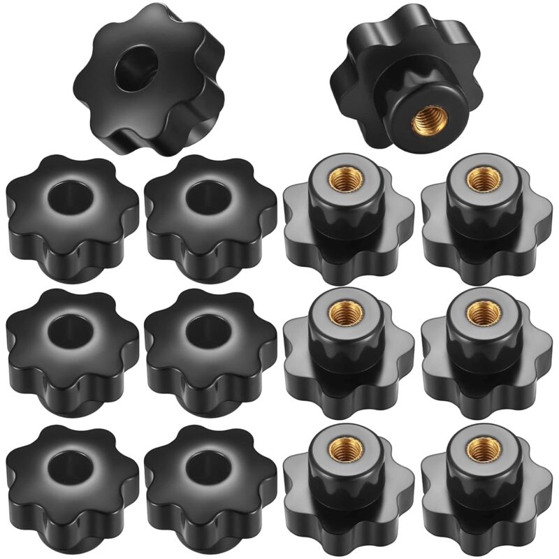 14 pcs M8 Knurled Thread Clamping Knob, Star Knobs Handle Internal Thread For Mechanical Devices, Instruments - Image 1