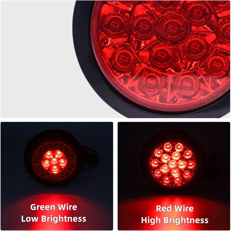 2 pcs Truck Tail Lights, 24V ROund Integrated High Brightness LED Tail Lights, Brake Lights For Trailer, Truck, Vans, - Image 3