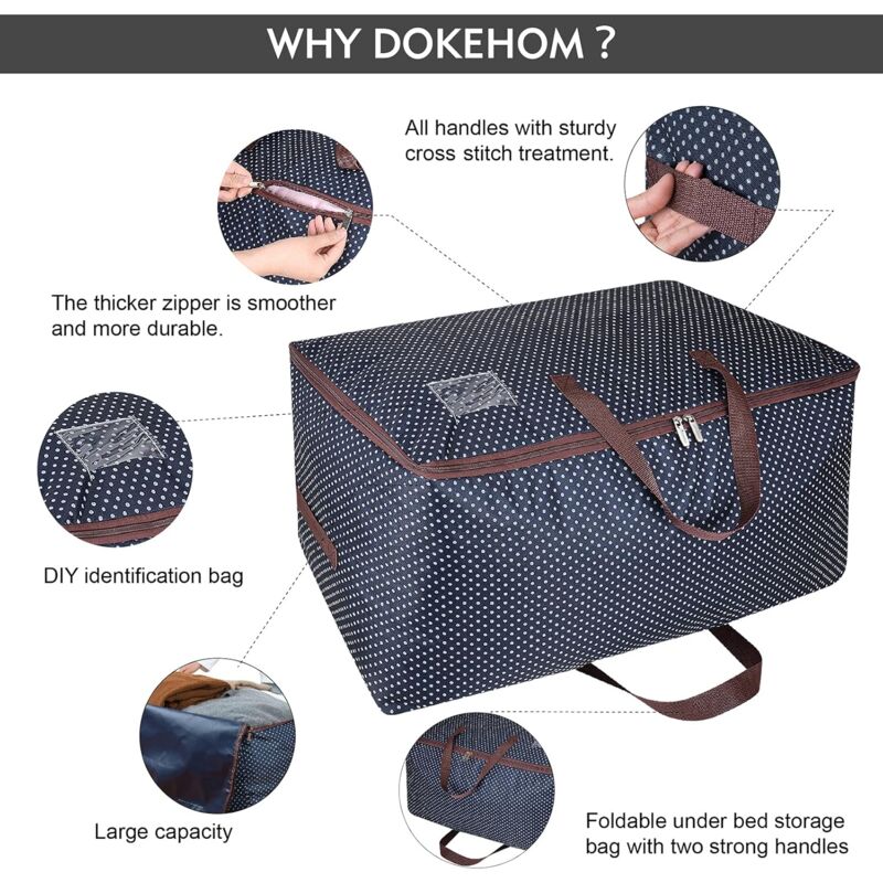 100L Garment Bags, Thick Oversized Organizer Storage Bag, Travel Bag (Blue) - Image 3