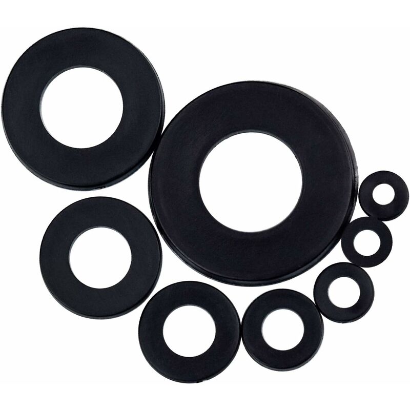 500 pcs Black Plastic Washers Lock Washers Fasteners, Self-Locking Washer Assortment Mechanical Washer M2.5 M3 M4 M5 M6 - Image 3
