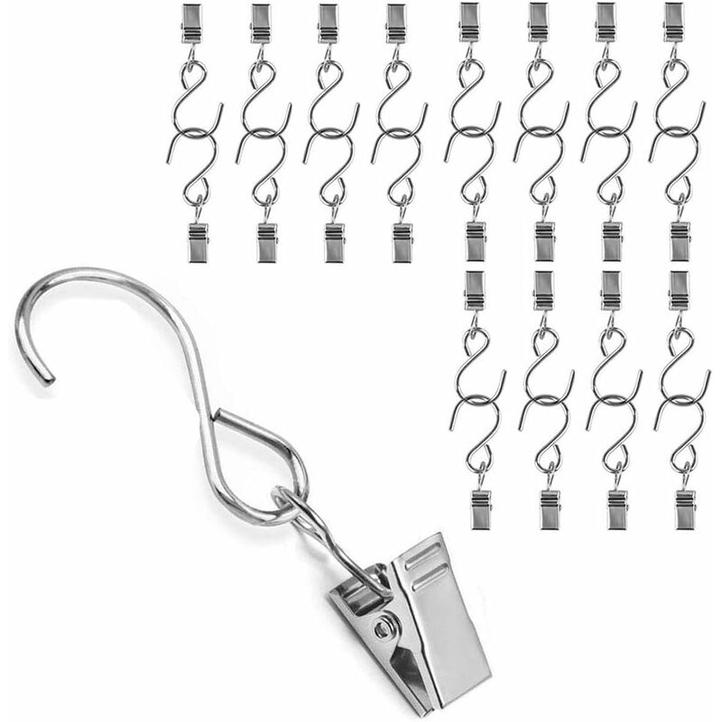 25 pcs Metal Curtain Hooks Hanging Clips For Curtain Party String Lights Outdoor Activity Wire Home Decoration - Image 1