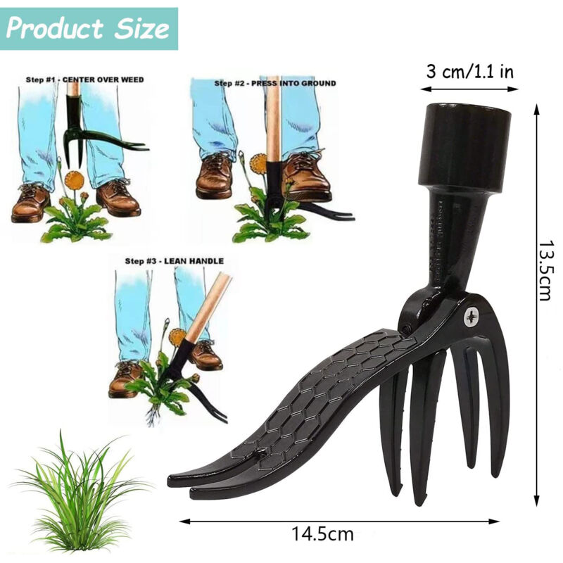 Tools Garden Manual Weeder Knife, Gardening Weed Puller Claw Tool, Hand Weeder Tool With 4 Claws, DAndelion Weed Puller - Image 2