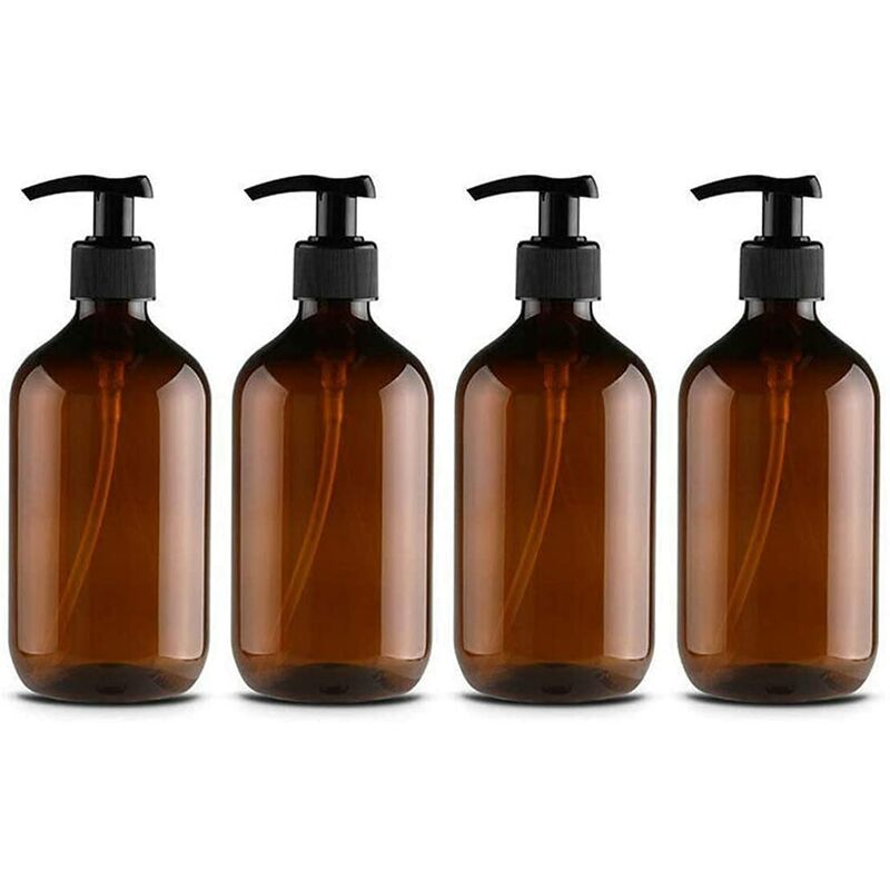 4 Pack 500Ml Pet Plastic Soap Dispenser With Black Lotion Pump Ideal For Kitchen Bathroom - Image 1