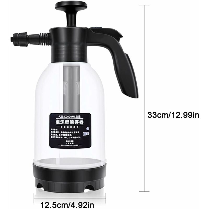 2L Pressure Sprayer, Car Hand Pump Foam Cannon, Portable Pressurized Water Mist Sprayer, Car Snow Foam Lance - Image 2