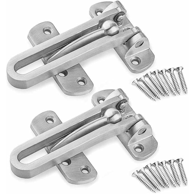 2Pack Security Door Lock Steel Window Guard Lock Entry Door Without Chain Lock Latch For Window Door - Image 1