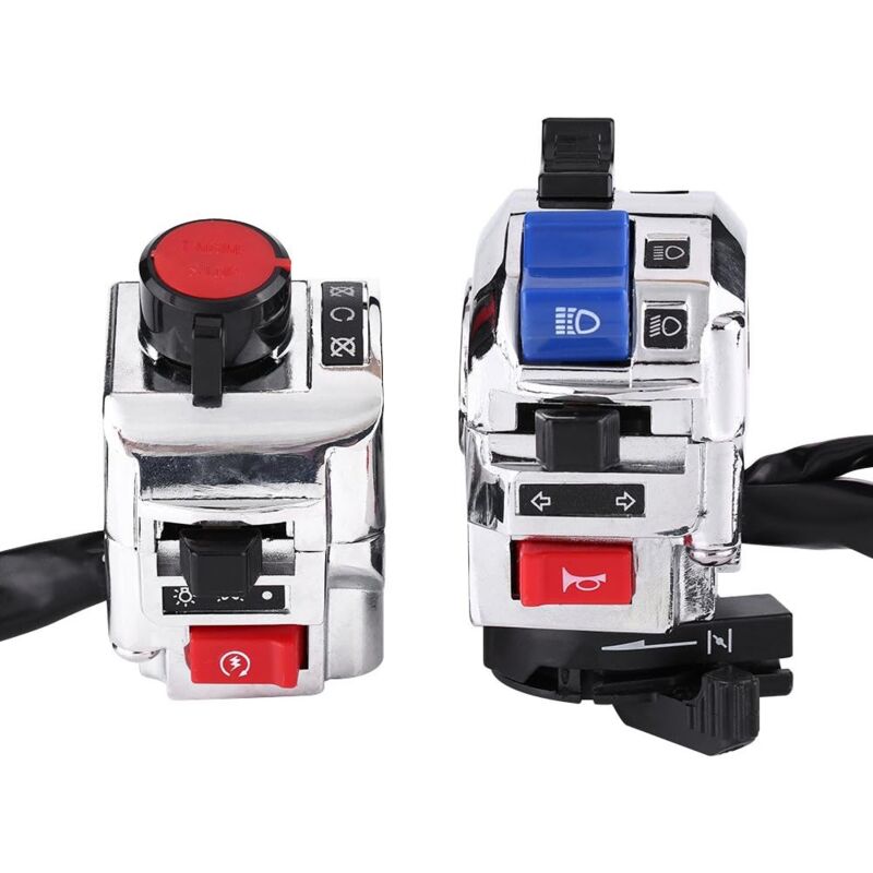 Motorcycle Handlebar Switch,7/8Inch Left And Right Control Switch Headlight Turn Signal Horn High Low Beam Kill - Image 1
