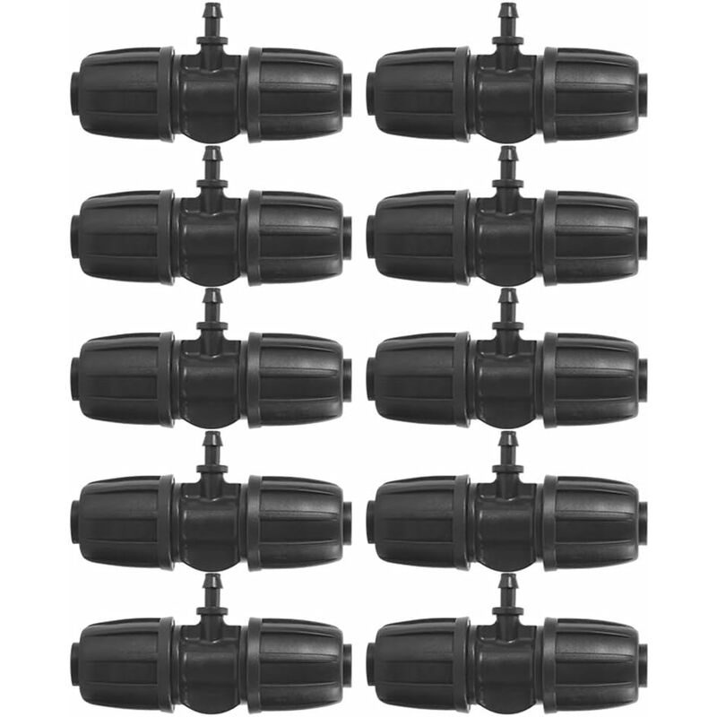16Mm To 4/7 Garden Lock Barbed Tee Connectors, 10 pcs/Set Connectors For Pe Hose Garden Irrigation System - Image 1