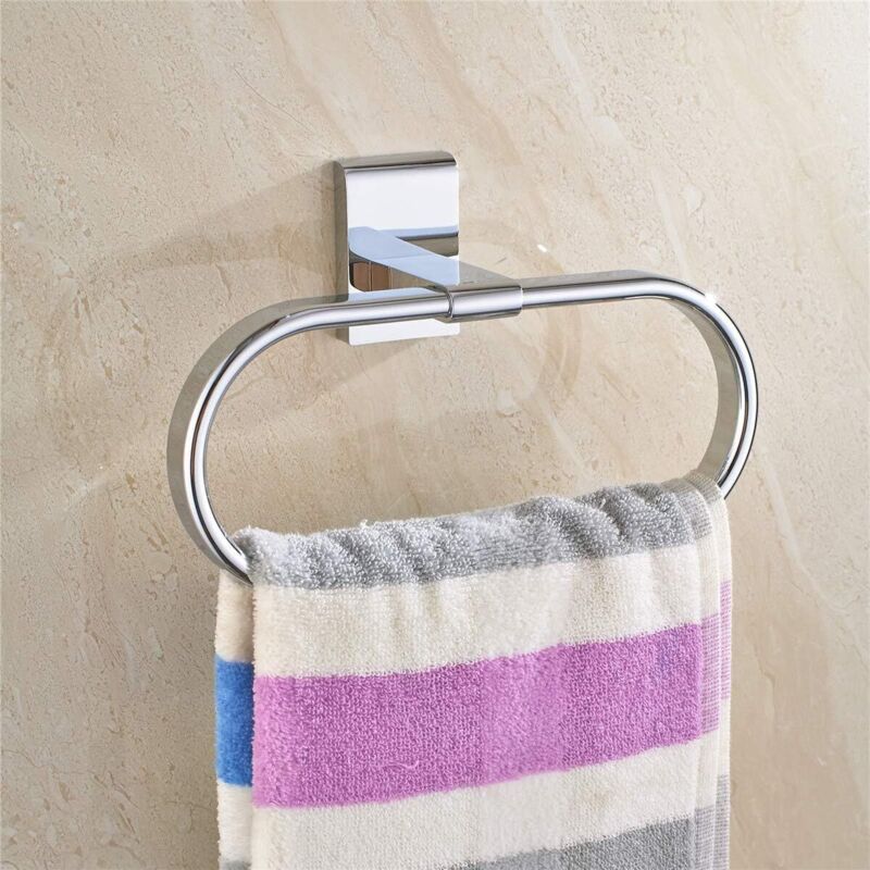Oval Towel Ring Solid Brass Polished Chrome Elegant Wall Mount-Sunny - Image 3