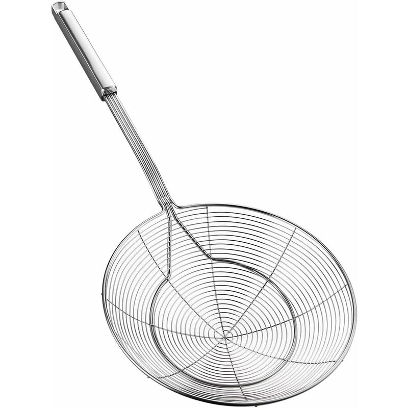 Stainless Steel Skimmer With Handle For Frying And Serving Food, Pasta, Spaghetti, Noodles (Diameter: 20Cm Total - Image 1