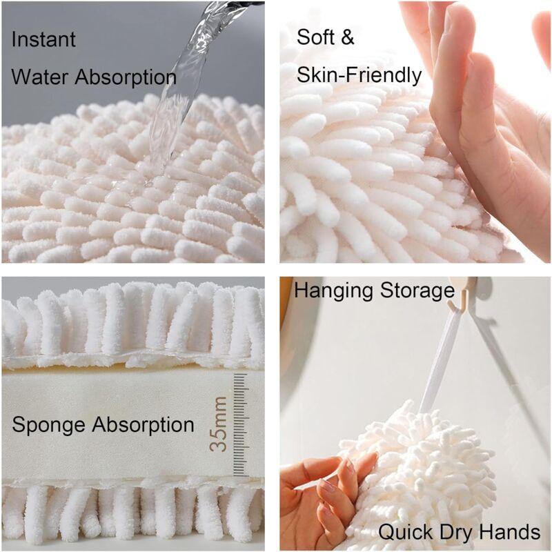 2 Pieces Hand Towels Bath Towels Kitchen Hand Towels Plush Absorbent Towels Hanging Hand Towel Terry Hand Towel Quick - Image 4