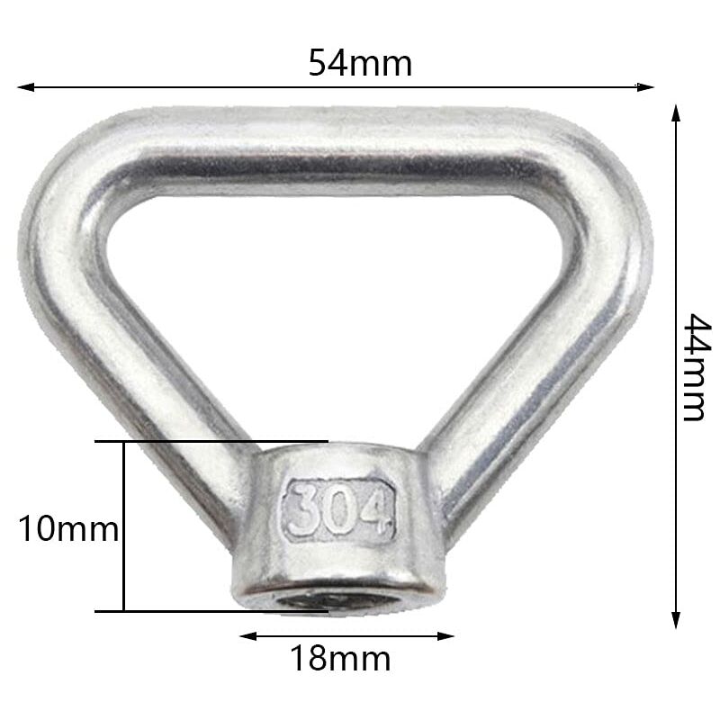 Lifting Eye Nut 8 pcs M8 Ring Nut Screw Nut Silver 304 Stainless Steel Triangle Ring Nut Lifting Ring Eye Nut Fastener - Image 2