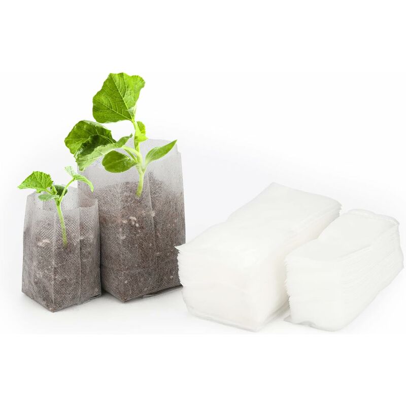 200 pcs Biodegradable Non-Woven Fabric Plant Grow Bags Seedling Grow Bags (14 X 16Cm + 10 X 12Cm) - Image 1