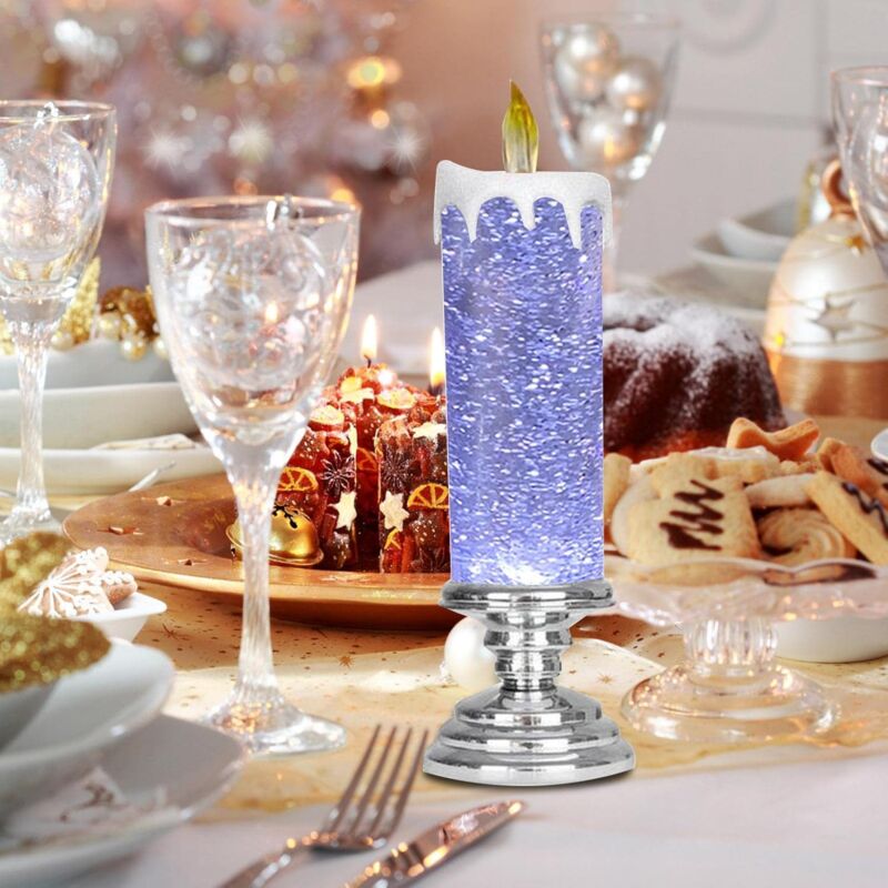 Flickering Flameless Candles Christmas LED Candles - Usb Rechargeable Color Changing Christmas Candles, LED Water - Image 3