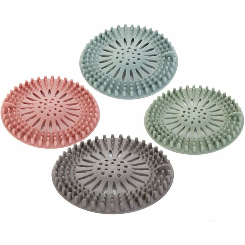 4 pcs Silicone Hair Filter, Universal Drain Protector Device, Can Be Used In Bathroom, Bathtub, Kitchen, Hair Filter - Image 1