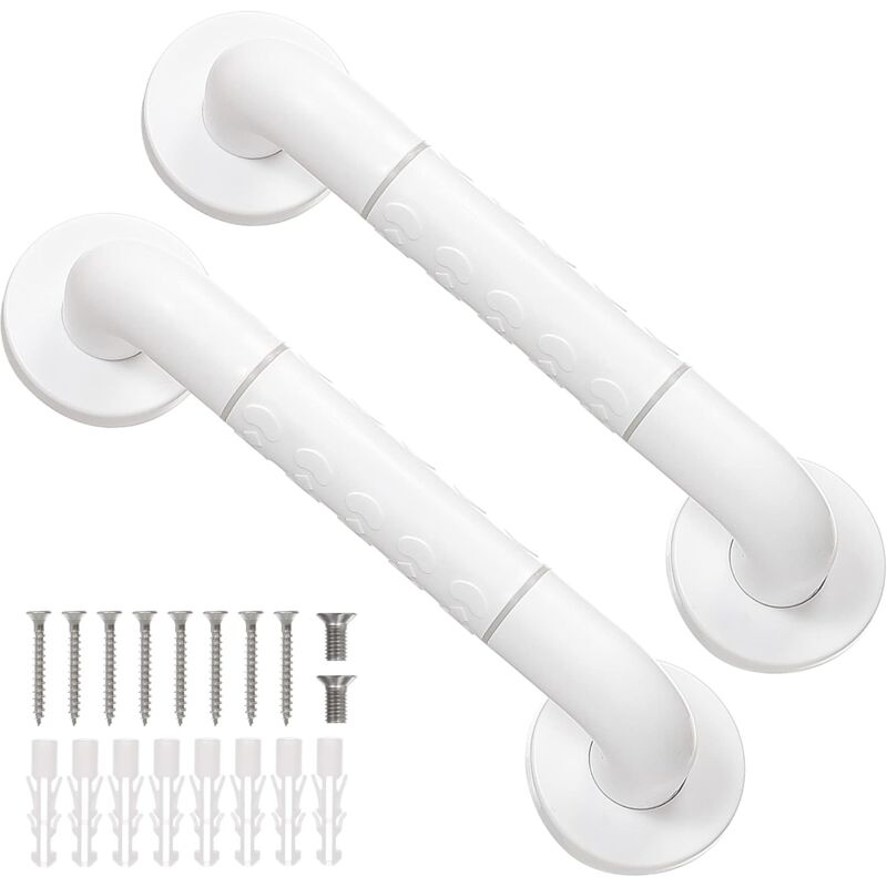 2 Stainless Steel Bathroom Grab Bars, 30Cm - Image 1