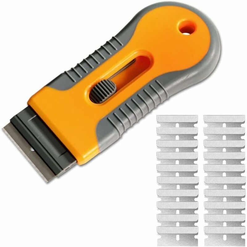 Glass And Ceramic Glass Scraper - Glass Cleaning Tool With 20 Replacement Parts For Removing Gasket Labels, Decals And - Image 1