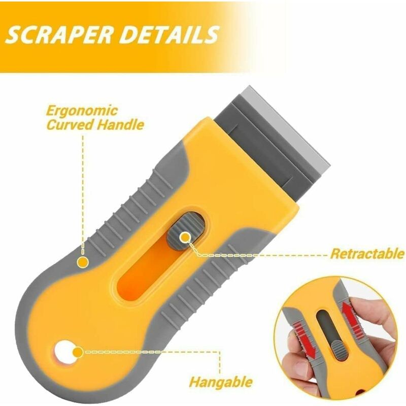 Glass And Ceramic Glass Scraper - Glass Cleaning Tool With 20 Replacement Parts For Removing Gasket Labels, Decals And - Image 3