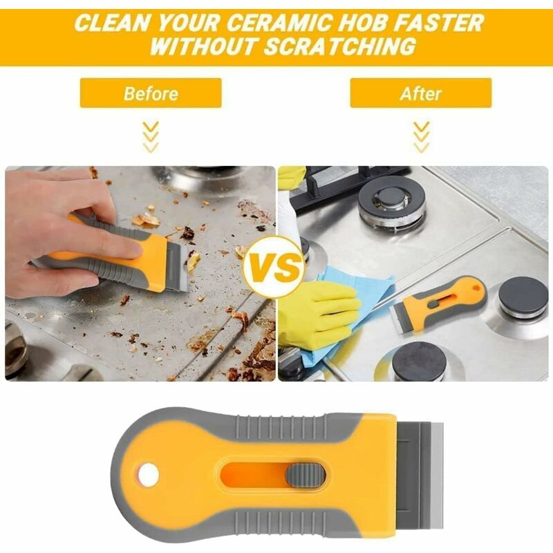 Glass And Ceramic Glass Scraper - Glass Cleaning Tool With 20 Replacement Parts For Removing Gasket Labels, Decals And - Image 4