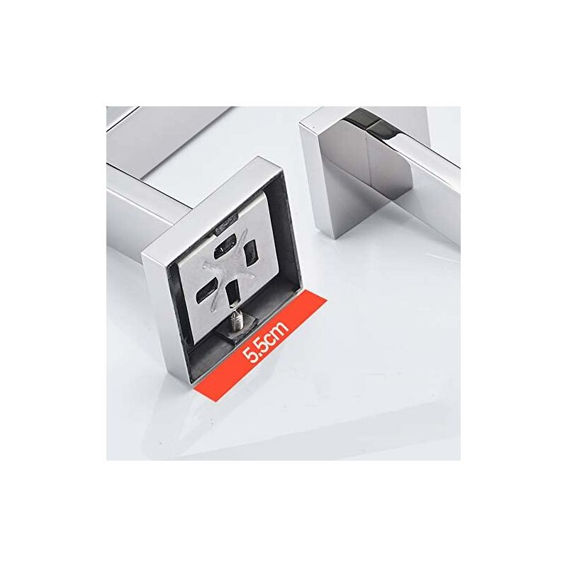 Bathroom Wall Mounted Towel Rack, Double Towel Bar, Chrome Mirror Polished, 60Cm - Image 3