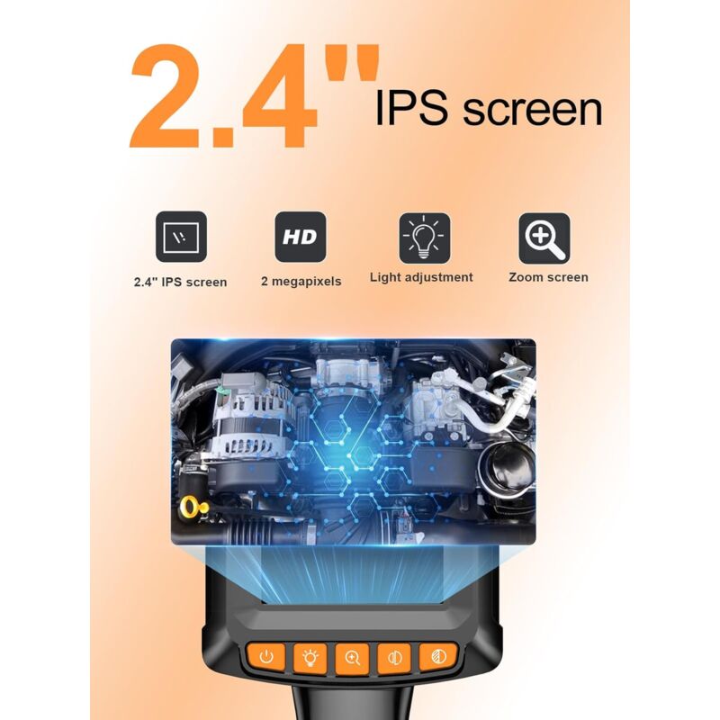 Endoscope Camera, 1080P Hd Endoscope, 2.4 Inch Ips Screen Pipe Inspection Camera, Ip67 Waterproof Camera, 5M Semi-Rigid - Image 2