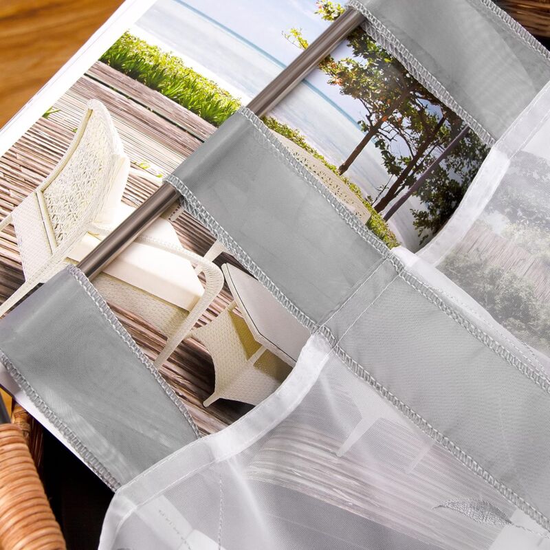 Window Embroidery ROman Blinds Sheer Curtains Decoration For Bedroom Balcony Kitchen, Grey, 80Cmx140Cm - Image 4