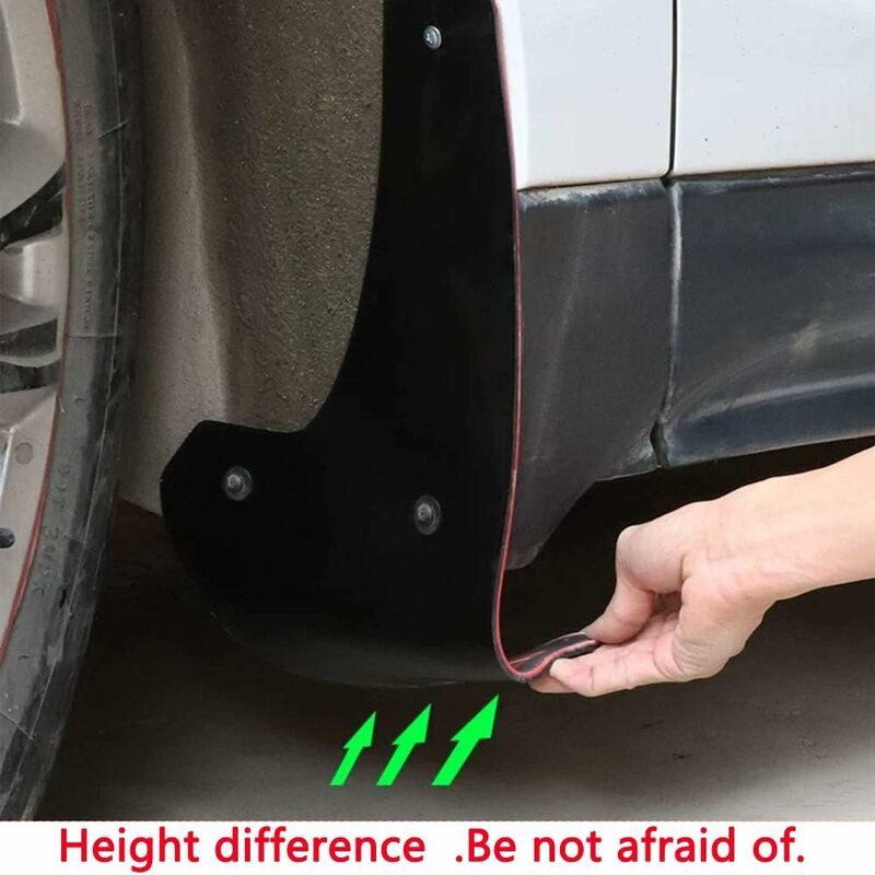 Car Mud Flaps Soft Material Universal Fit Black Rubber Splash Guards Mudguards No Collision Universal 17