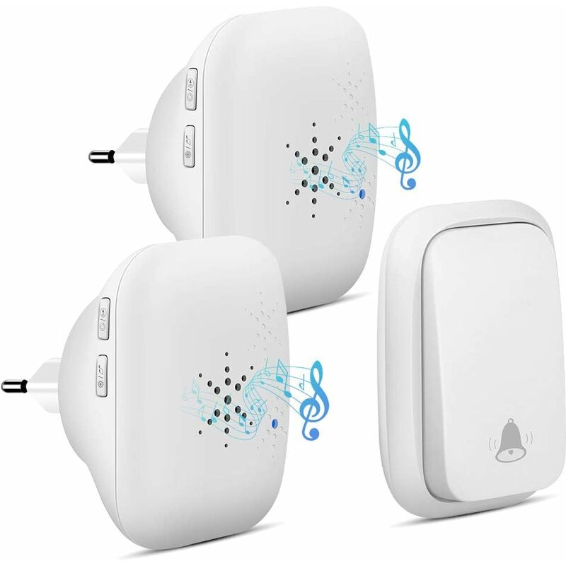 Wireless Doorbell Outdoor Waterproof With 2 Receivers Ip68 Waterproof 150M Range 4 Volume Levels 36 Ringtones Battery - Image 1