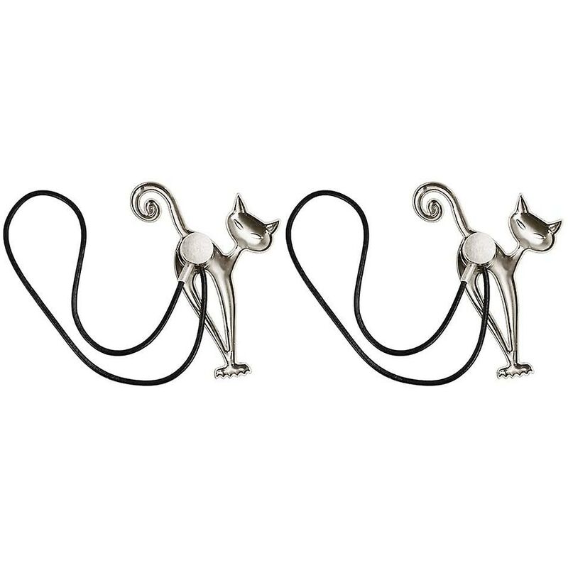 2 pcs Magnetic Curtain Tiebacks Magnetic Curtain Buckle Beautiful Cat Pattern Curtain Clip Curtain Accessories For Home - Image 3