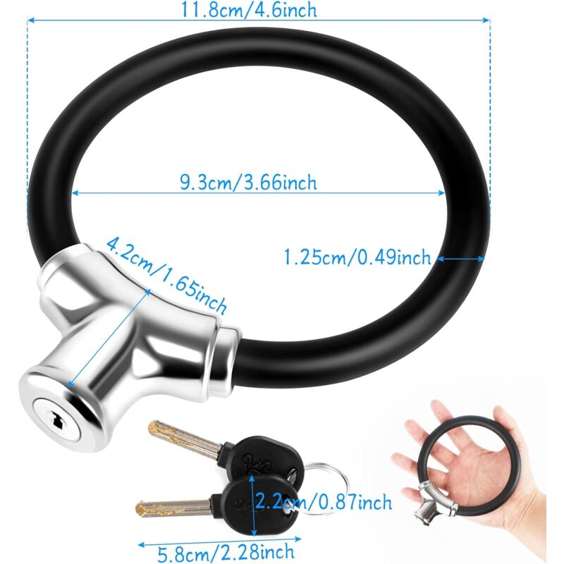 Bicycle Lock Zinc Alloy Bike Lock Universal Portable High Security Bicycle Lock Anti-Theft Bike Cable Mount Mtb Scooter - Image 4