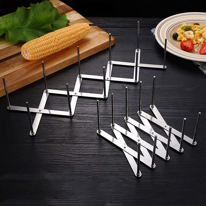 2 pcs Stainless Steel Lid Rack, Kitchen Utensil Organizer, Adjustable Design Lid Holder For Storing Pots, Glass Lids, - Image 4
