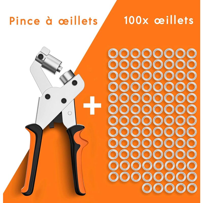 Professional Eyelet Punch Pliers - Minimal Effort - Punch Pliers With 100 Eyelets (Inner Ø 10 Mm) - Image 1