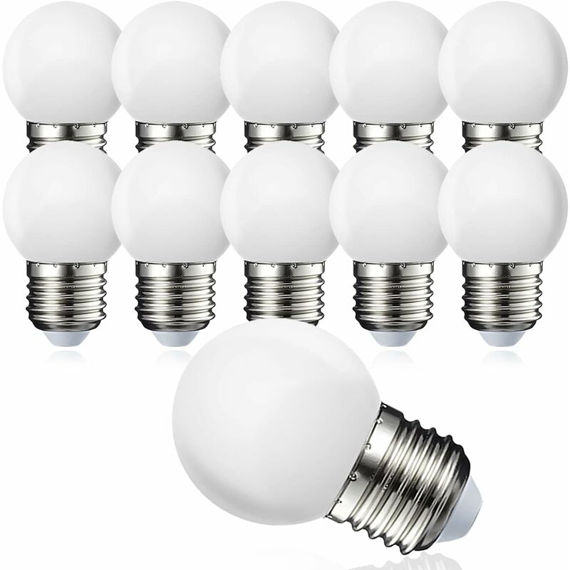 Pack Of 10 E27 G45 LED Globe - Warm White 3000K - 5W G45 - Matte Polycarbonate Shell - Non-Dimmable [Energy Class G] - Image 1