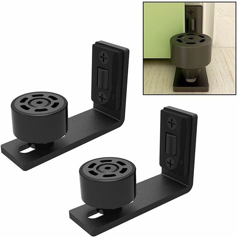 1 Pair Adjustable Floor Guide For Sliding Gate, Sliding Door Rail, 2 Doors (No Groove On Door, No Floor Drilling) - Image 1