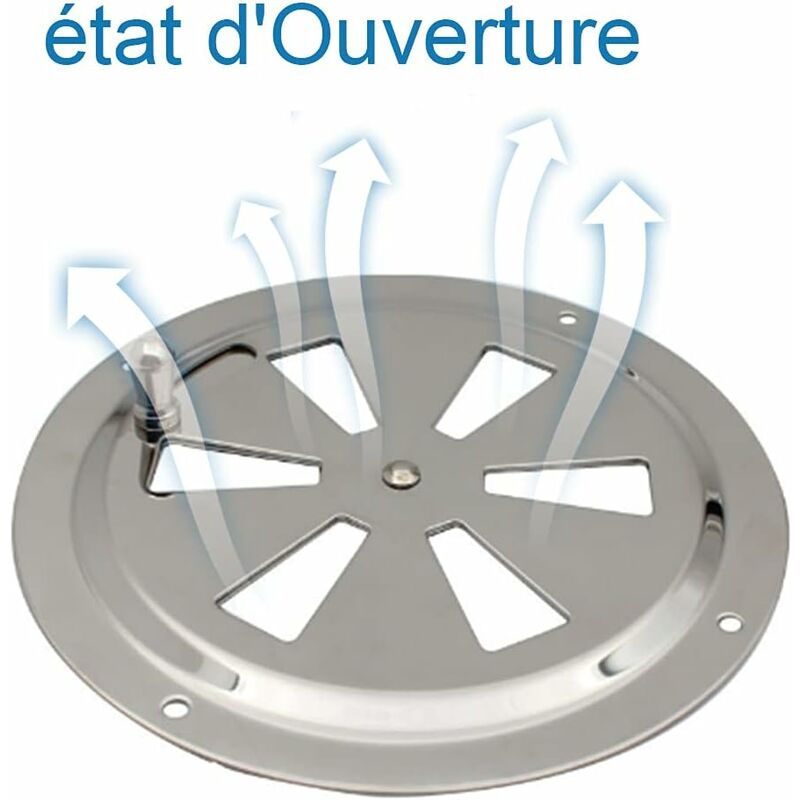 ROund Ventilation Grille, Adjustable Air Vent Stainless Steel Air Vent Air Inlet And Exhaust 125Mm - Image 3