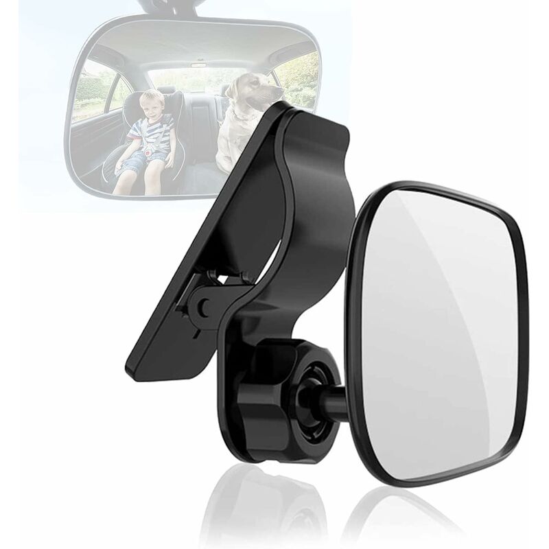 Baby Car Mirror, 360° ROtation Car Rear View Mirror, Baby Rear View Mirror With Clip, Baby Monitor For Wide View, Back - Image 1