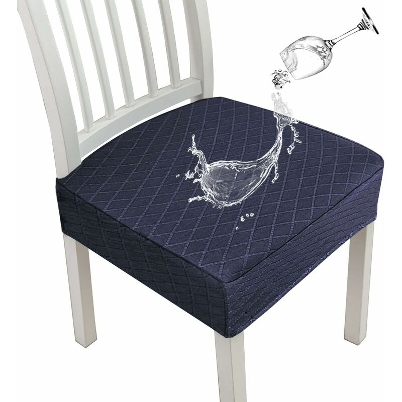 Diamond Lattice Waterproof Seat Covers For Dining ROom Chairs, Stretch Kitchen Chair Covers For Dining ROom, Seat - Image 1