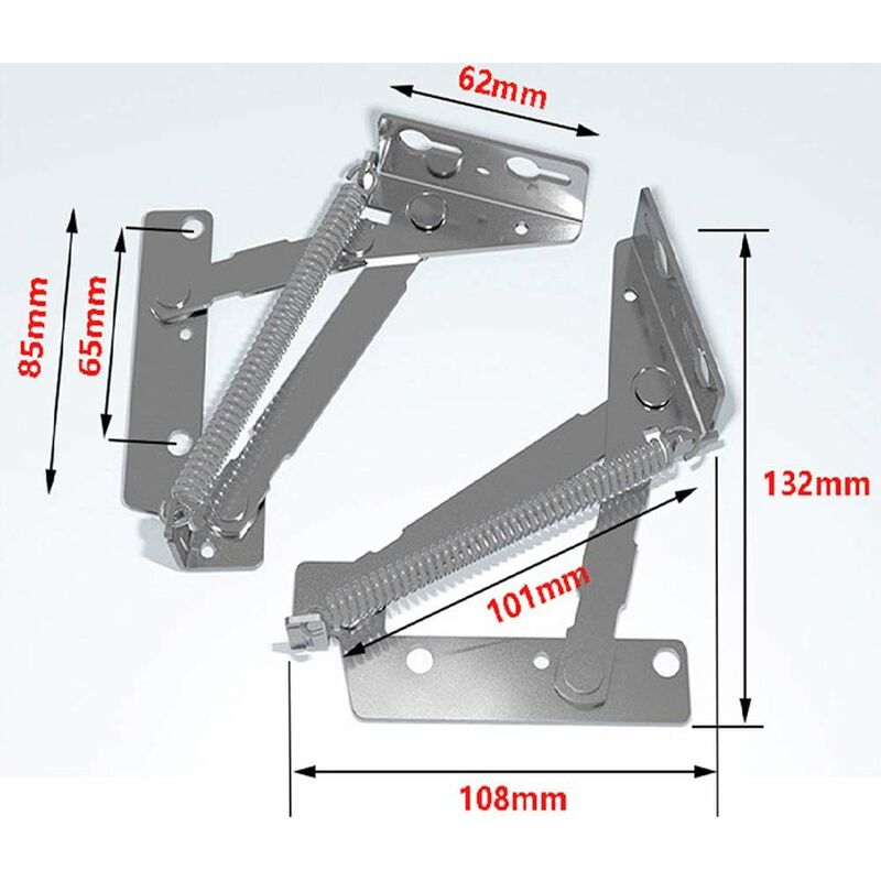 80 Degree Cabinet Hinge Full Hinge Lid Furniture Base Spring Hinge, 1 Pair - Image 4