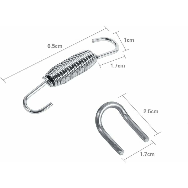 2 pcs Exhaust Pipe Spring,65Mm Length Exhaust Pipe Muffler Swivel Spring Stainless Steel ROtating Mounting Springs With - Image 2
