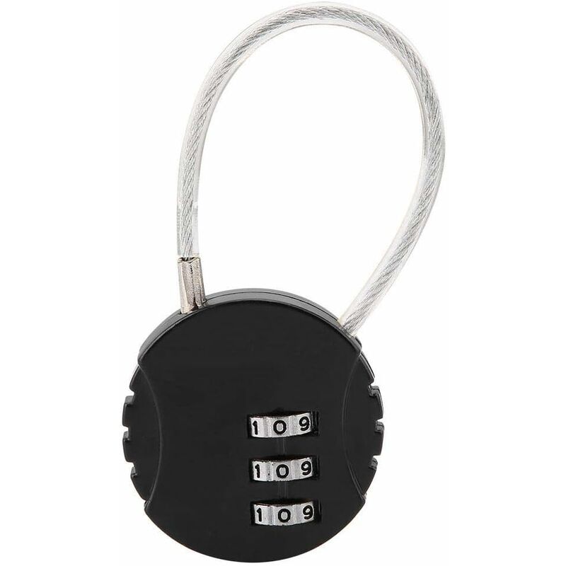 Security Padlock, Combination Lock Code Lock Travel Lock With Steel Cable 3 Digit Luggage Lock For Suitcases And - Image 1