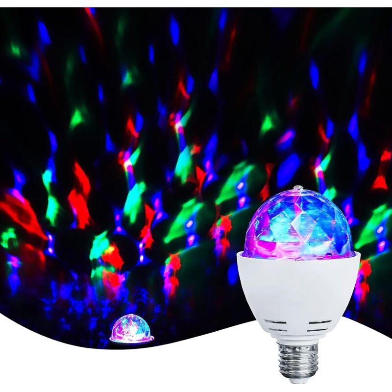 LED Party Lamp,Automatic ROtating 3W Multi-Color LED Light Bulb, Disco Light Effect, Suitable For All Lamps With E27 - Image 1
