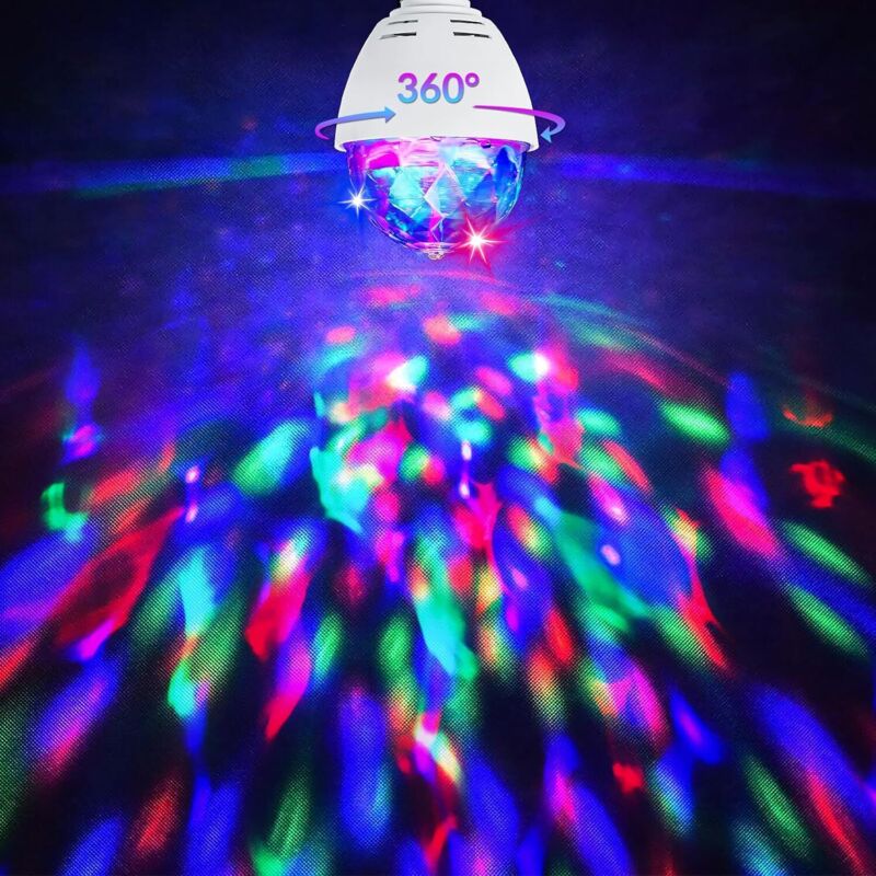 LED Party Lamp,Automatic ROtating 3W Multi-Color LED Light Bulb, Disco Light Effect, Suitable For All Lamps With E27 - Image 3