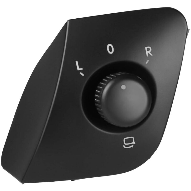Exterior Side Mirror Adjustment Switch Button Pearl Replacement For Ibiza 2009-2015 6J1959565 Black - Image 1