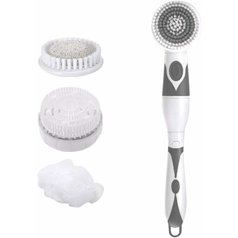 4 In 1 Waterproof Electric Bath Brush Multifunctional Body Cleaning Brush Back Massage Scrubber With 4 Brush Heads - Image 1
