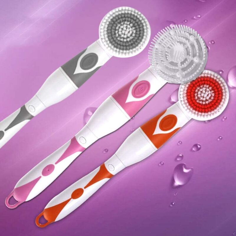 4 In 1 Waterproof Electric Bath Brush Multifunctional Body Cleaning Brush Back Massage Scrubber With 4 Brush Heads - Image 3