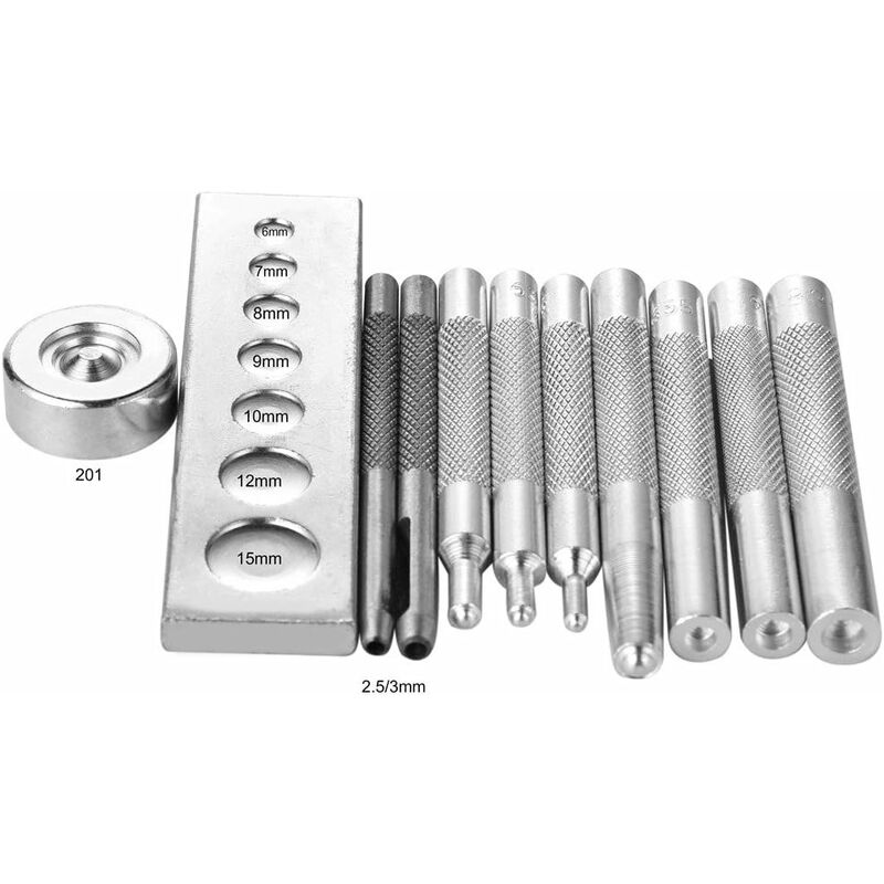 11-Piece Leathercraft Tool Set - For Setting Rivets And Snap Fasteners, Drilling Holes And Punching. For Hobbies And Diy - Image 1